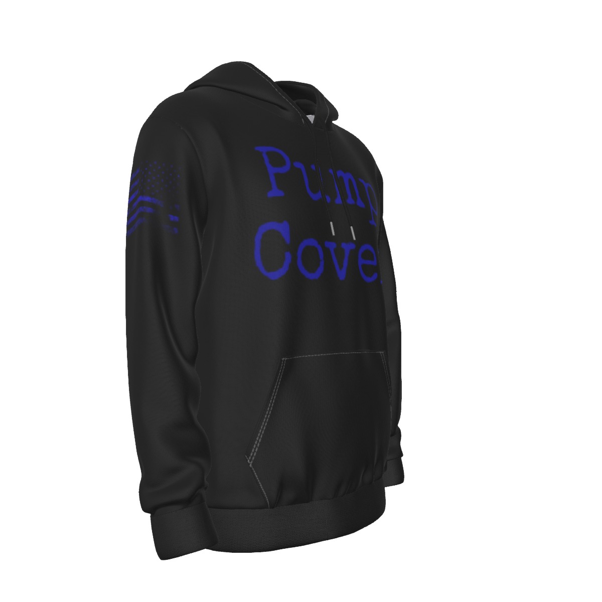 Pump Cover Black Hoodie (purple text) - Image 3
