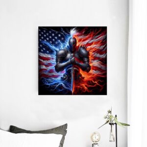Flag flaming knight wall mural