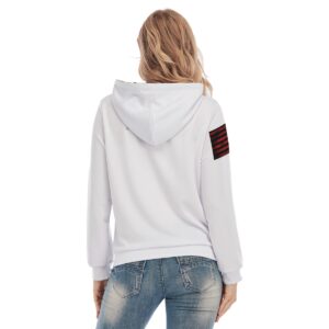 Pump Cover woman's hoodie (white w/red text)