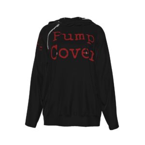 Pump Cover hoodie black w/red text
