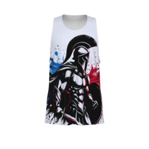 Spartan red & blue mens workout tank