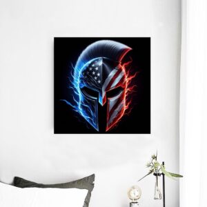 Spartan helmet fire & ice wall mural
