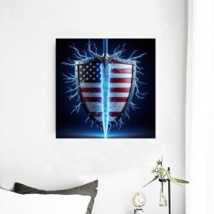 Flag electric sword wall mural