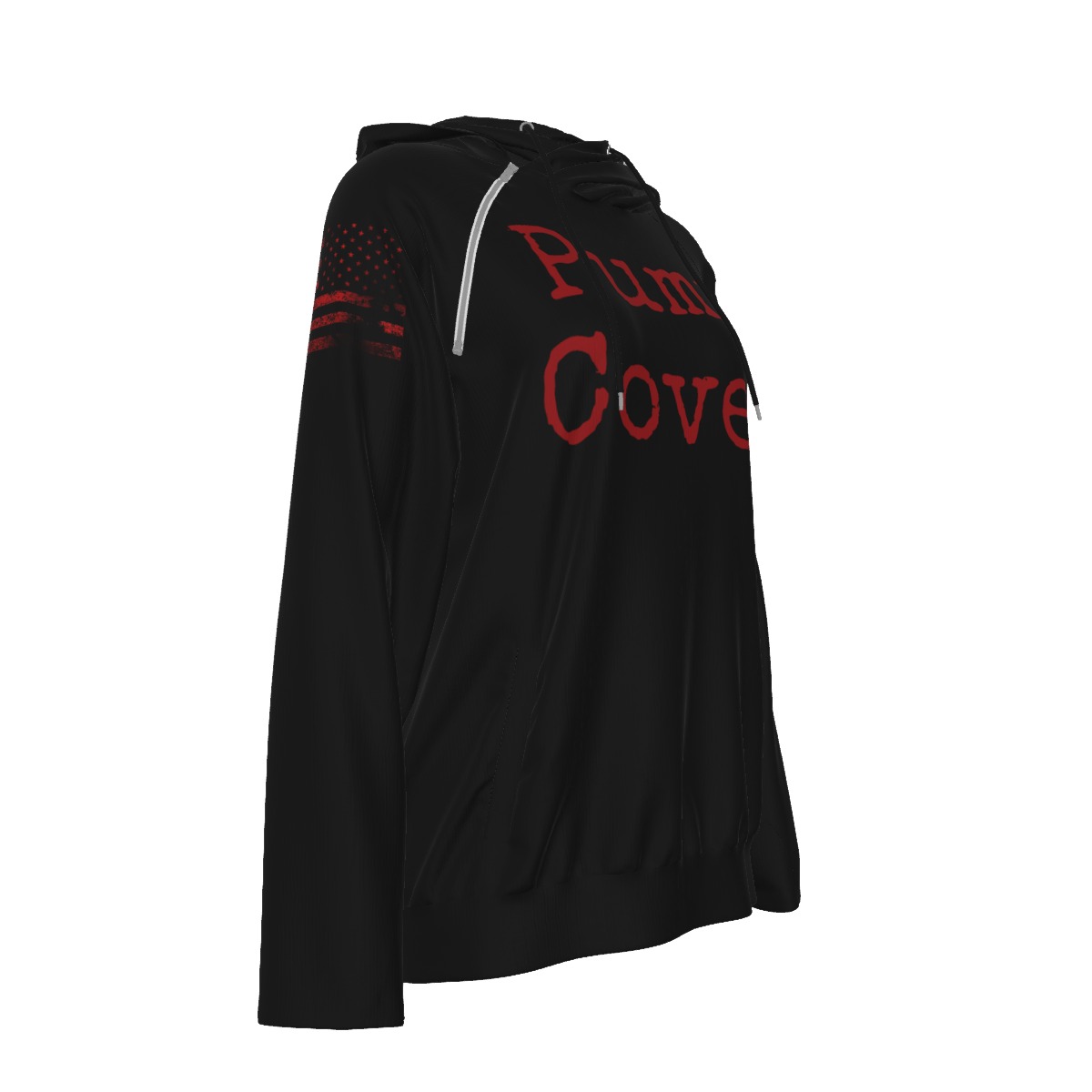 Pump Cover hoodie black w/red text - Image 3